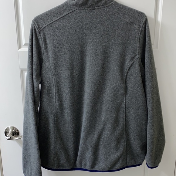 L L BEAN lightweight 1/4 zip fleece pullover sweater size XL Grey with navy trim - Picture 5 of 5
